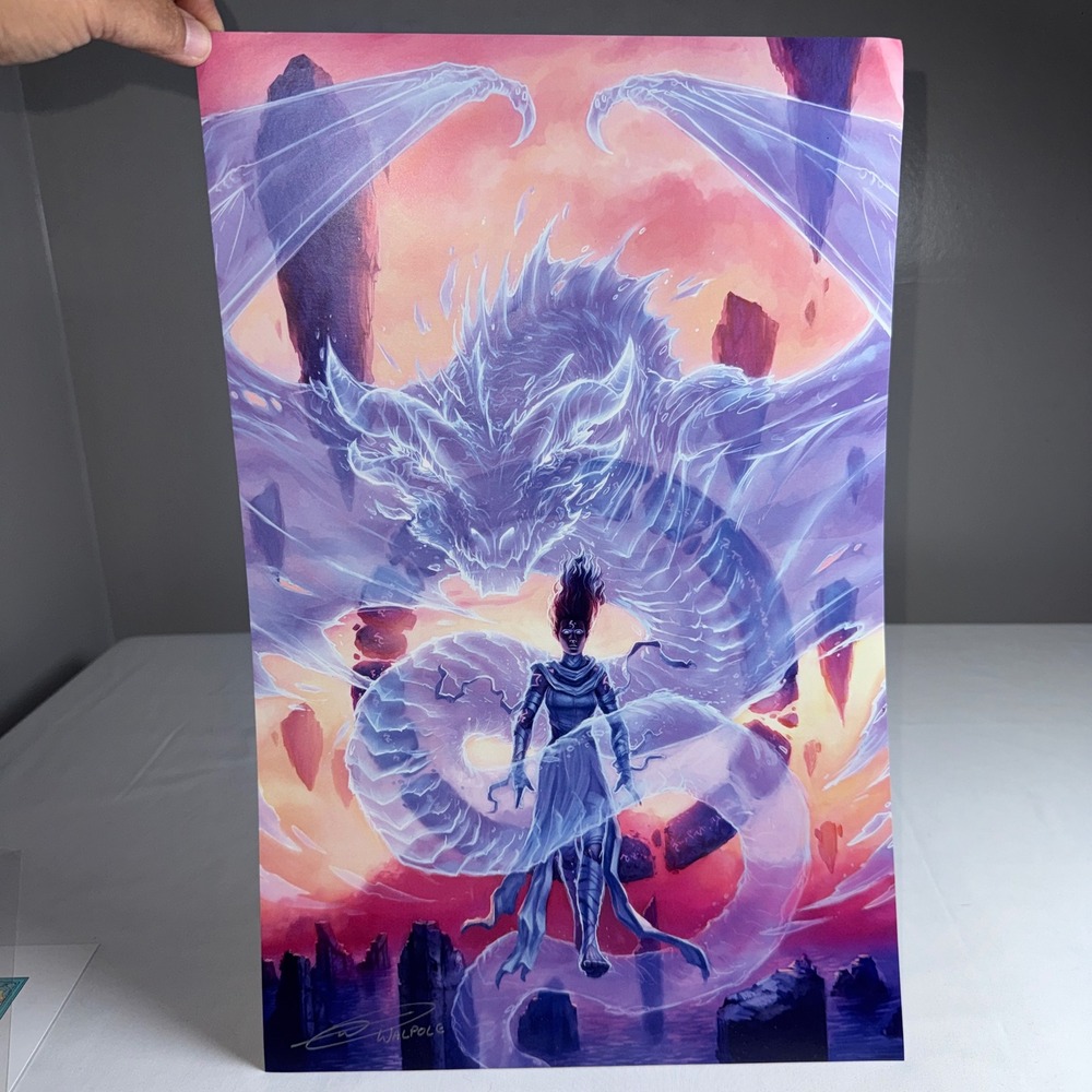 Tyler Walpole Spirit Dragon Hand Signed Art Print Fantasy Dragon Warrior 11x17